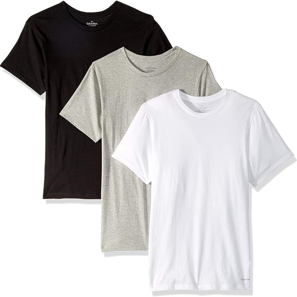 Calvin Klein Men's Short Sleeve Tees - Black, Gray, White - Picture 3 of 6